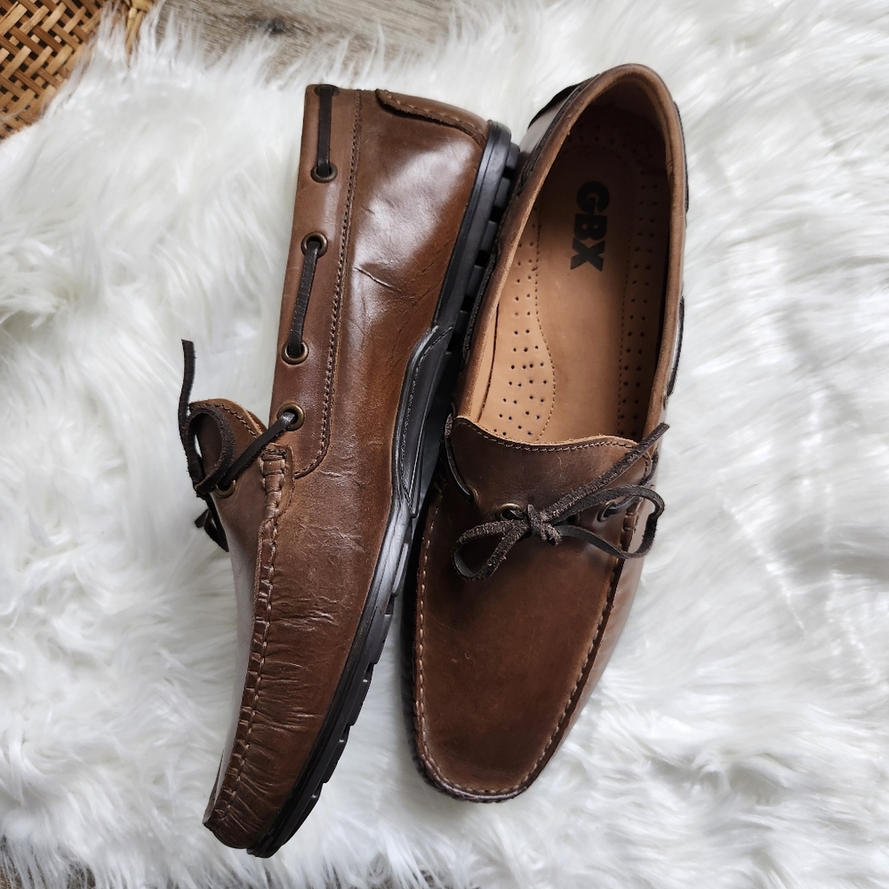 GBX Men's Henley Tan brown Leather Loafers